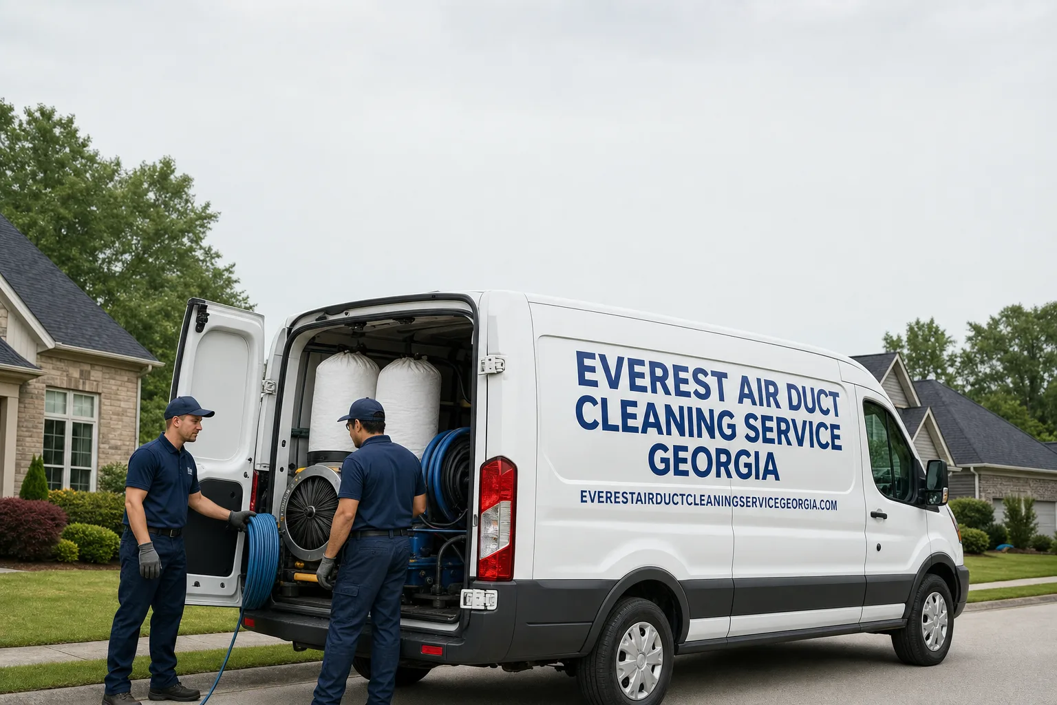 Everest Air Duct Cleaning Service Georgia service vehicle and crew in Georgia, GA